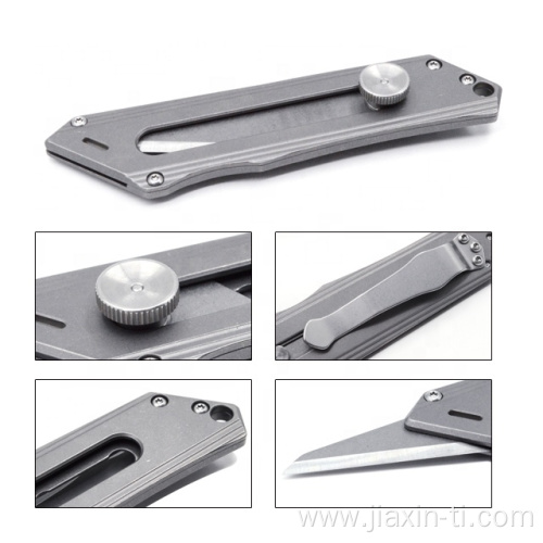 edc knife box cutter titanium belt knife